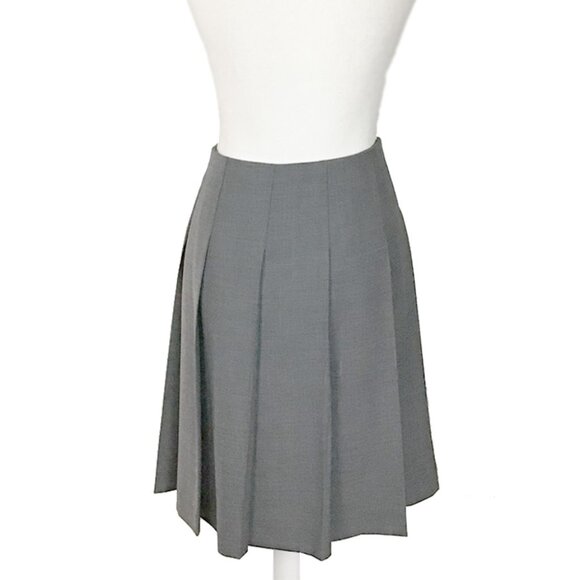 Brooks Brothers Box Pleated Herringbone Wool Blend Skirt - Picture 3 of 9